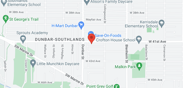 map of 308 3580 W 41ST AVENUE